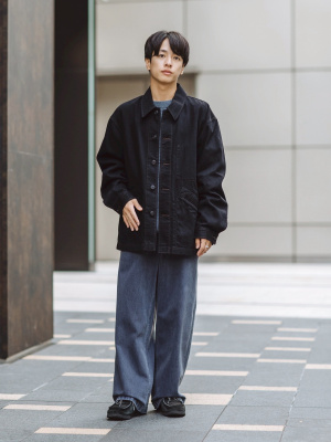 新品　UNIQLO U オーバーサイズカラーデニムジャケット XL ブラック　① ユニクロ公式 | オーバーサイズカラーデニムジャケット