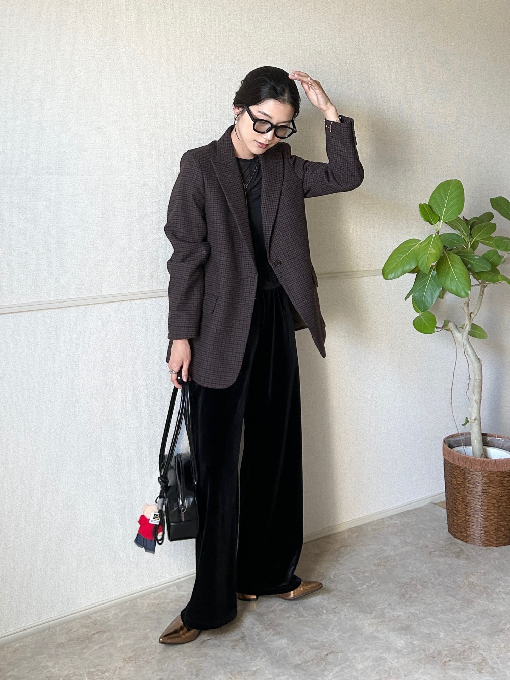 ツイードテーラードジャケット、フレアスコート」の着用コーディネート