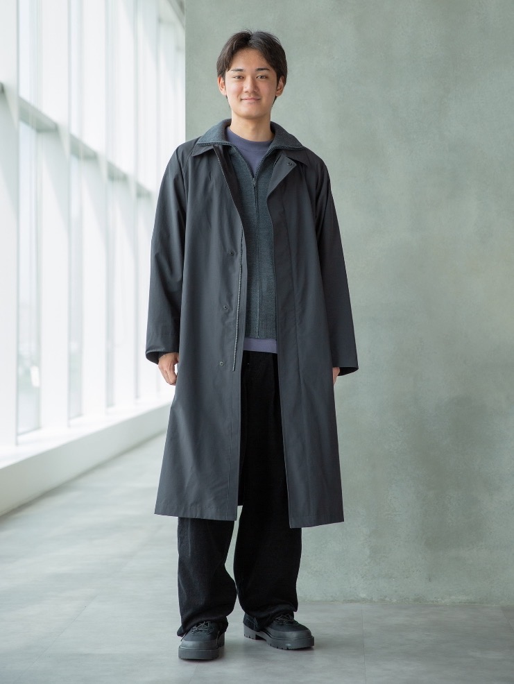 コーティングショートブルゾン、ダブルフェイスフルジップ