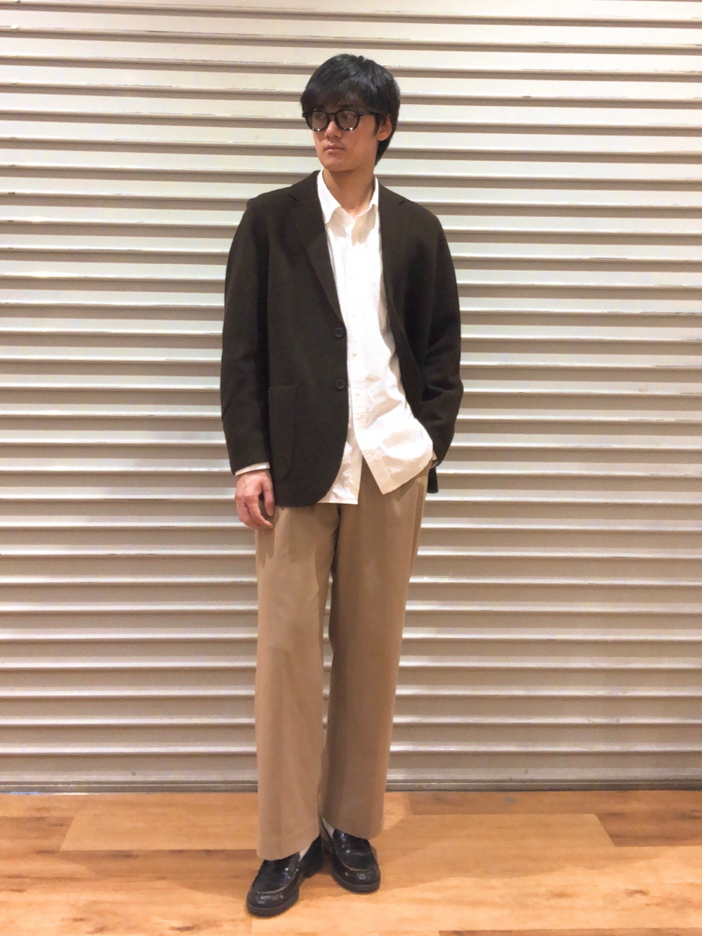 ブラッシュドジャージージャケット/ヘリンボーン、ブロード