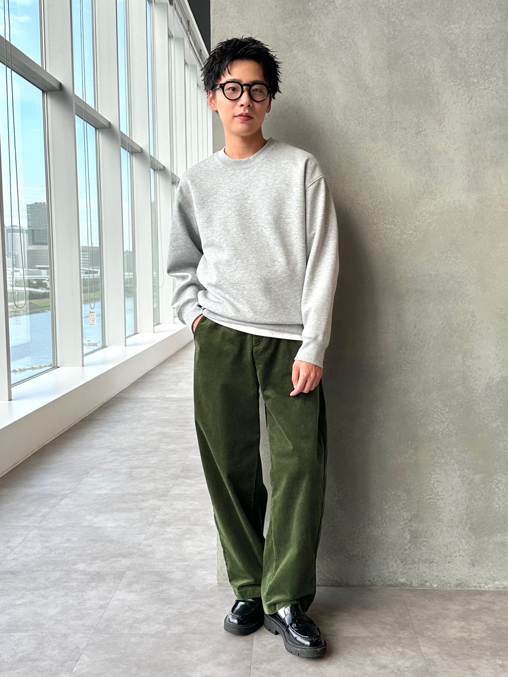 クルーネックTシャツ、オーバーサイズワークシャツ（半袖