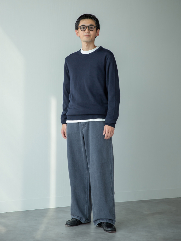 クルーネックTシャツ/長袖（メンズ）の着用コーディネート一覧
