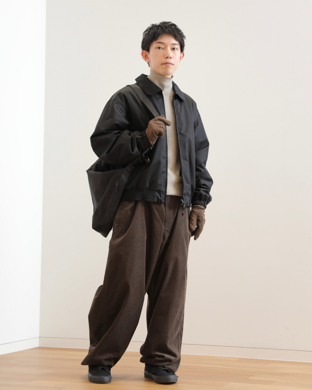 オーバーサイズステンカラーコート、ダブルフェイスフルジップ