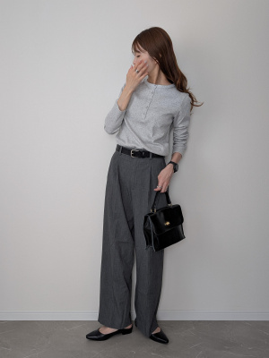 ユニクロ公式 | タックワイドパンツ（丈標準68～70cm）