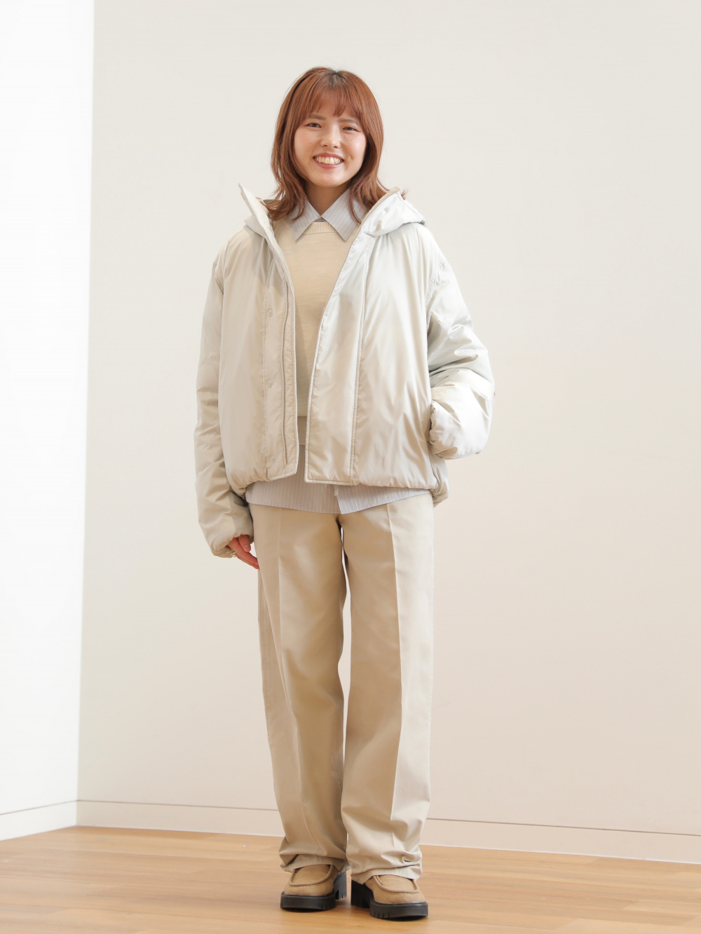 ダブルフェイスクルーネックセーター」の着用コーディネート| ユニクロ公式