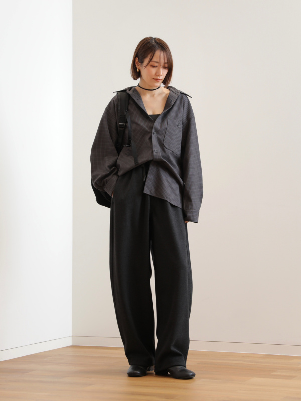 ブラッシュドスウェットワイドパンツ、ダブルフェイスフルジップ