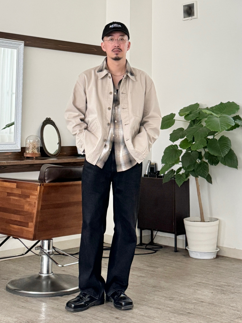 オーバーサイズカラーデニムジャケット、ワイドフィットカラー