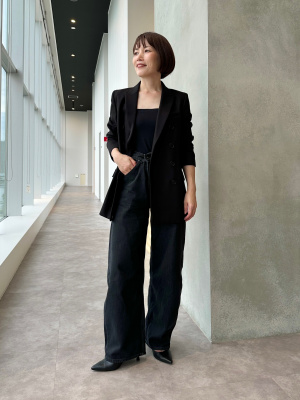 UNIQLO テーラードジャケット ダブルブレスト ブラック ユニクロ公式 | ダブルテーラードジャケット