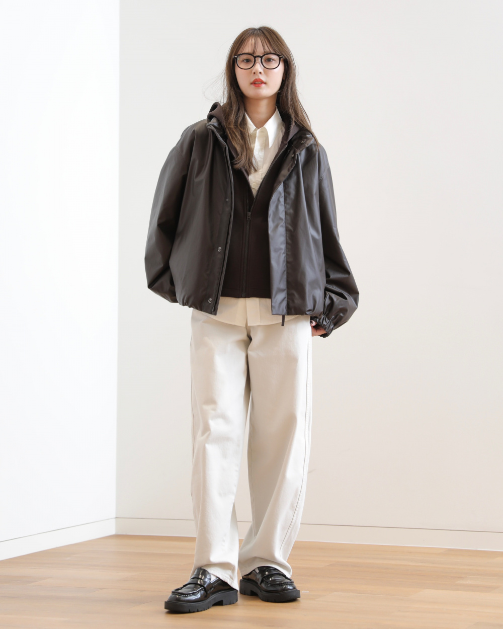 【UNIQLO】コーティングショートブルゾン　XXL ユニクロU uniqlo u コーティングショートブルゾン ブラウン｜Yahoo