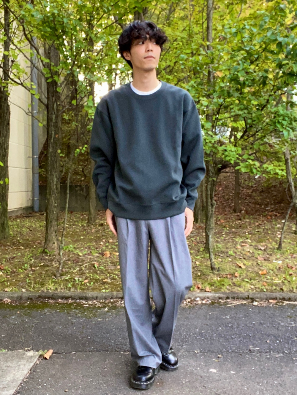 ダブルジャケット、タックワイドパンツ」の着用コーディネート