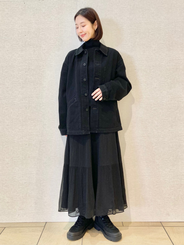 【新品未開封】ユニクロU　オーバーサイズカラーデニムジャケット　ブラック　S 新品未使用】UNIQLO ユニクロ U オーバーサイズカラーデニム