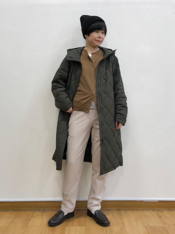 パフテックロングコートリラックスフィット（レディース）の着用