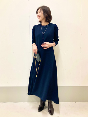 ハーフジップワンピースノースリーブ　ユニクロ C uniqlo XL ネイビー ユニクロ公式 | ハーフジップワンピースノースリーブ