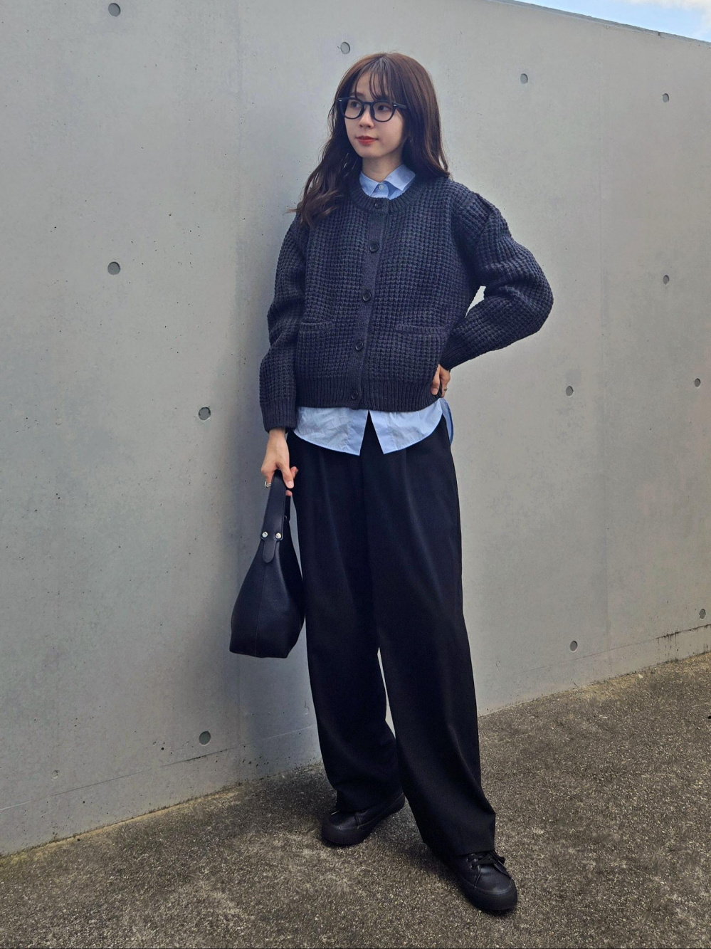 エメレオンドレ　ワッフルニット　クルーネック ユニクロ公式 | ワッフルニットクルーネックカーディガン