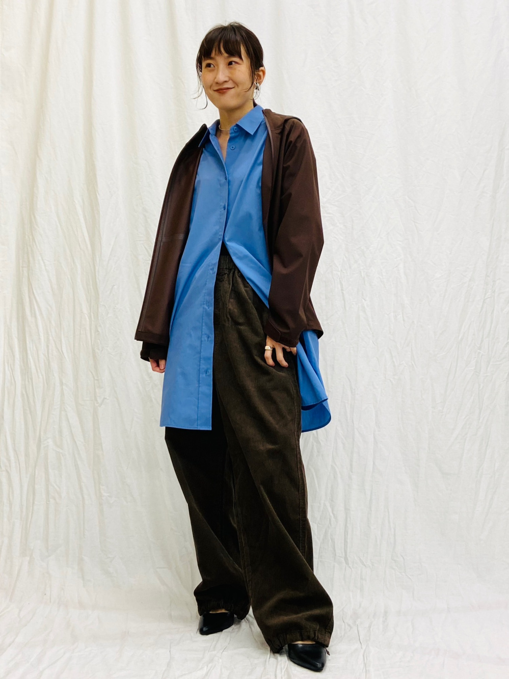 ブロックテックパーカ/3Dカット、ソフトコットンボーダーラウンドヘムT