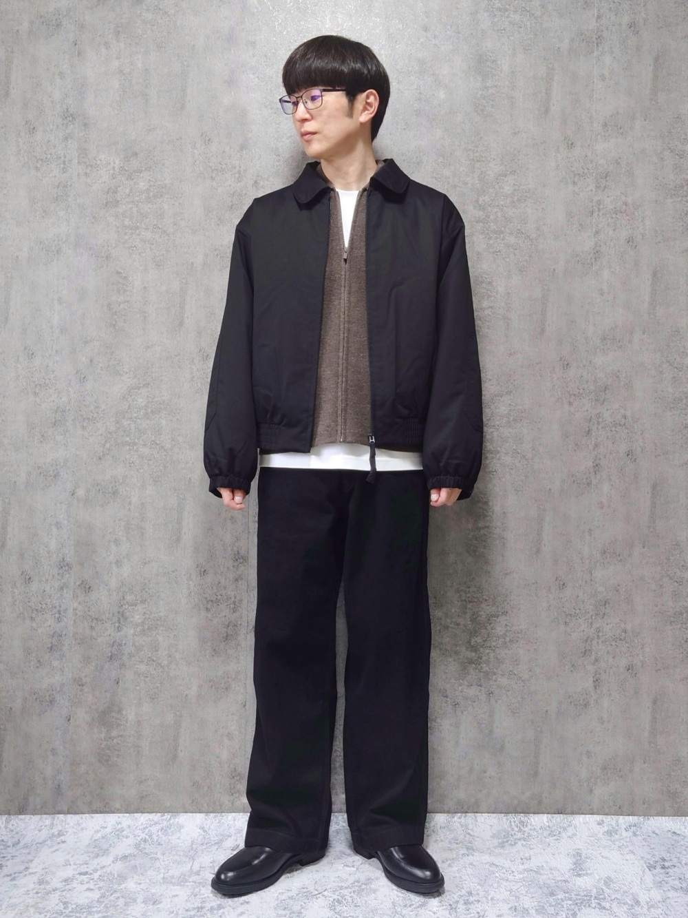 オーバーサイズステンカラーコート、ダブルフェイスフルジップ