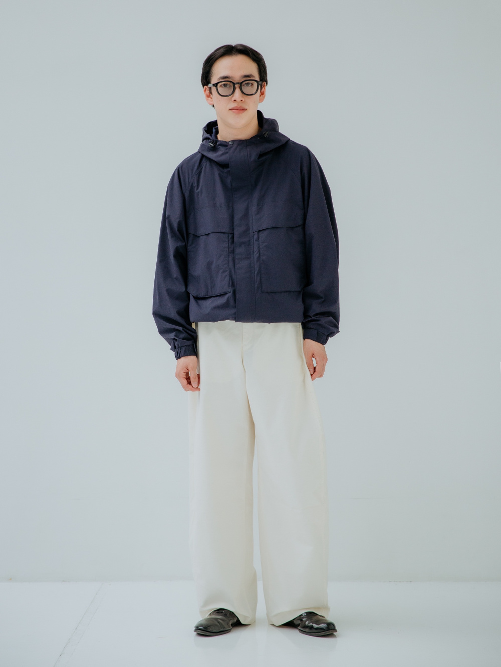 オーバーサイズステンカラーコート、ダブルフェイスフルジップ