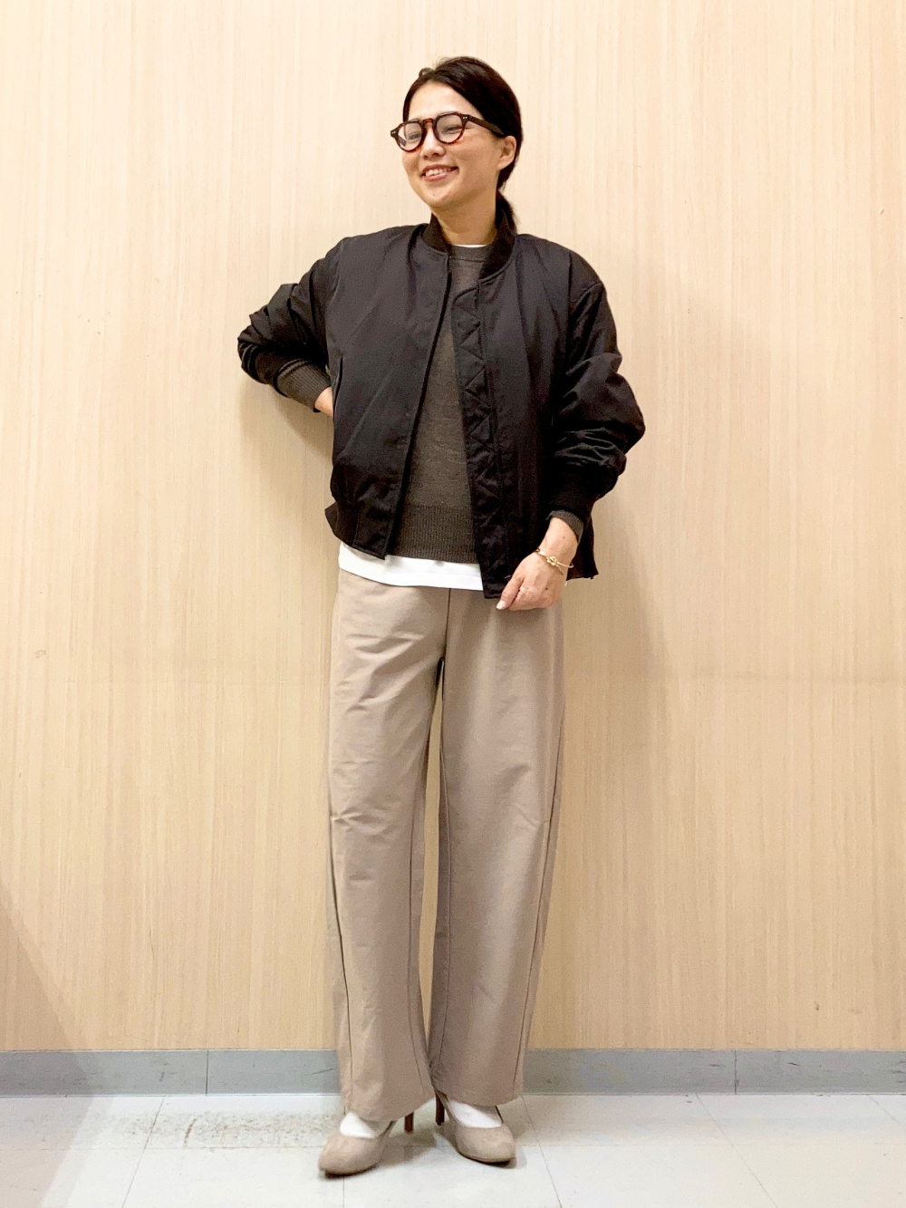 ダブルフェイスクルーネックセーター」の着用コーディネート| ユニクロ公式