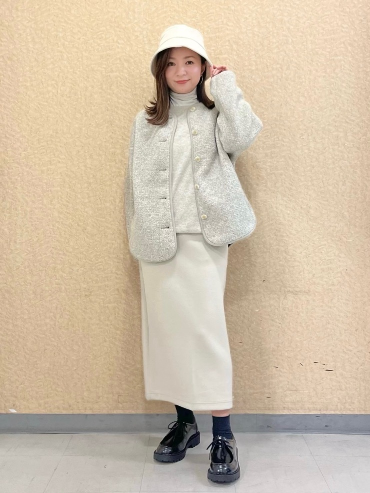 ツイードテーラードジャケット、フレアスコート」の着用コーディネート