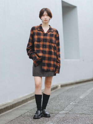 ユニクロ JW アンダーソン　ブラッシュドコットンオーバーサイズシャツ XXL② ユニクロ公式 | ブラッシュドコットンオーバーサイズシャツ