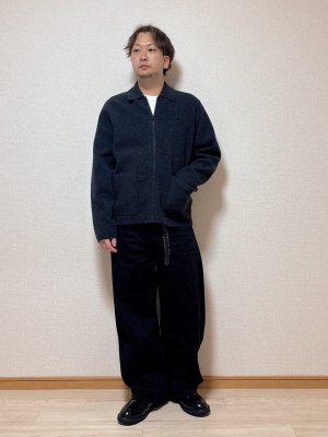 【UNIQLO C】【完売サイズ】　ニットフルジップジャケットSサイズ　ネイビー ユニクロ公式 | ニットフルジップジャケット