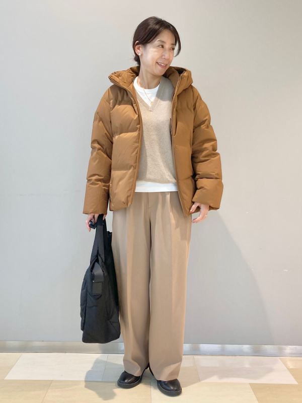 スムースストレッチコットンクルーネックT/長袖、カシミヤVネック