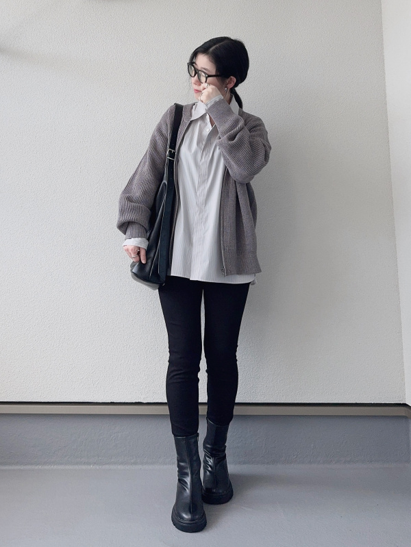 ブラッシュドスウェットワイドパンツ、ダブルフェイスフルジップ