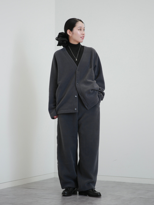 ユニクロ ニードルス フリース カーディガン パンツ セットアップ グレー　S ユニクロ×needls セットアップ グレー ユニクロ ニードルス フリース