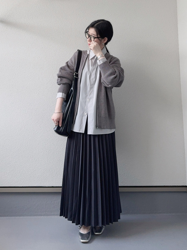 ブラッシュドスウェットワイドパンツ、ダブルフェイスフルジップ