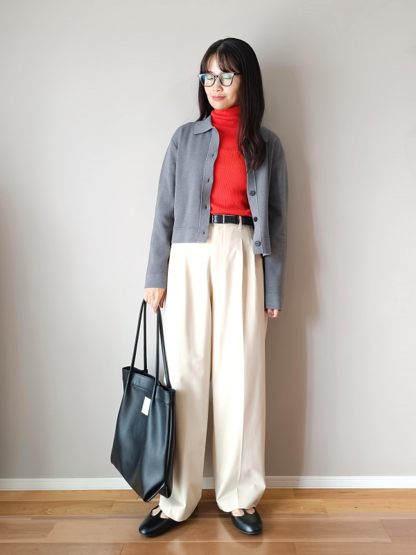 タックワイドパンツ（ツータック・丈標準69～71cm）（レディース）の