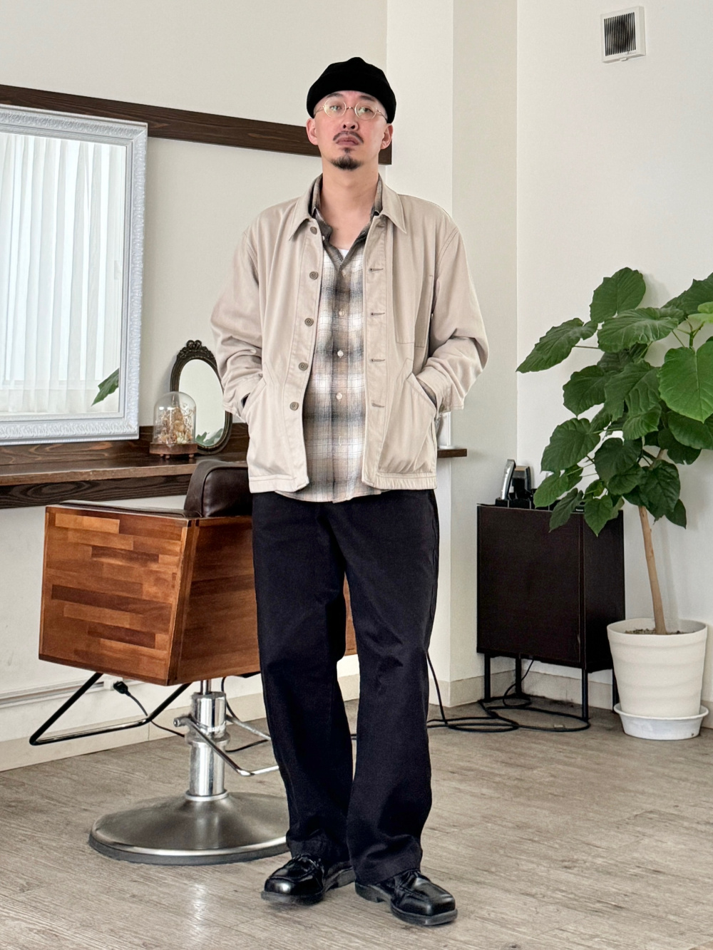 オーバーサイズカラーデニムジャケット、ワイドフィットカラージーンズ