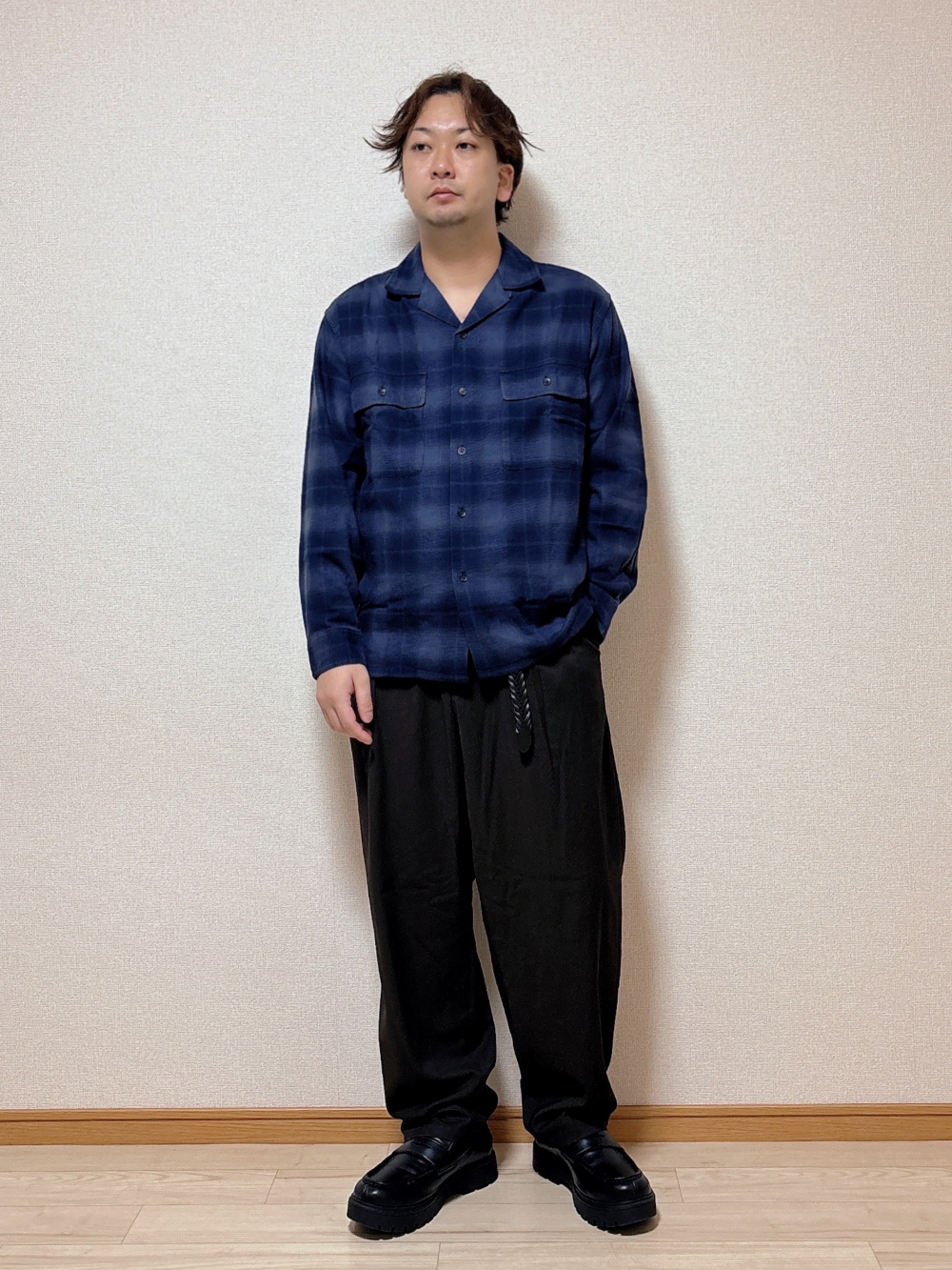 ブラッシュドコットンオーバーサイズシャツ」の着用コーディネート