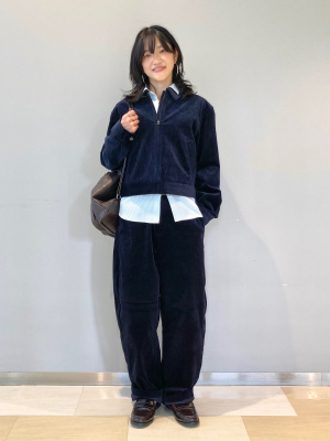 ジャケット　ネイビー　短丈　コーデュロイ　ワークジャケット ユニクロ公式 | コーデュロイショートジャケット