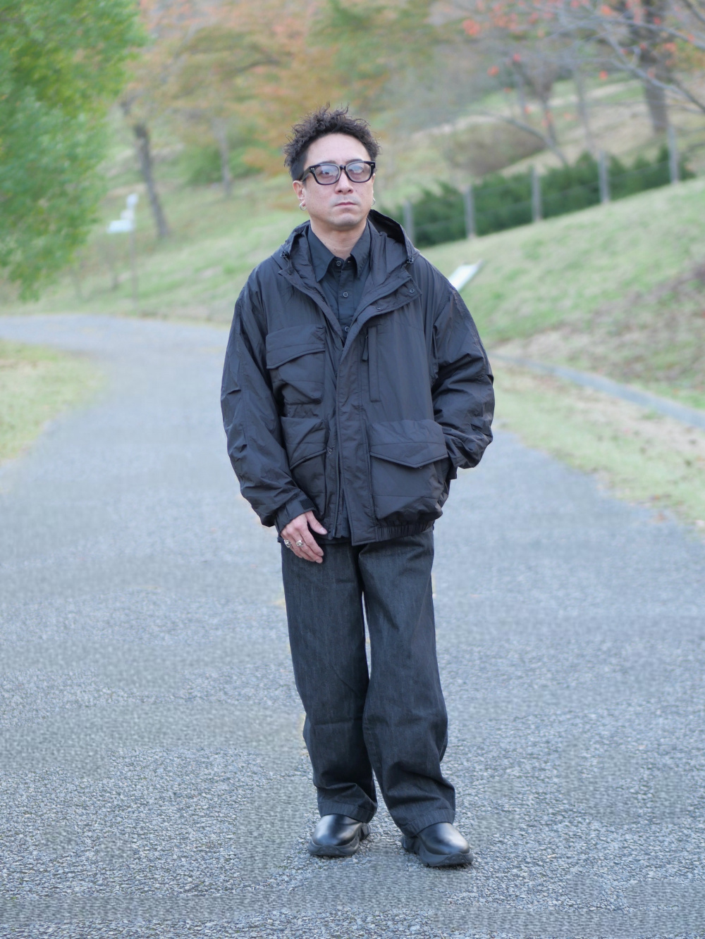 ユーティリティオーバーサイズシャツ、オーバーサイズカラーデニム