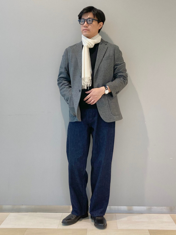 ブラッシュドジャージージャケット ダークブラウン 、ヘリンボーン2着