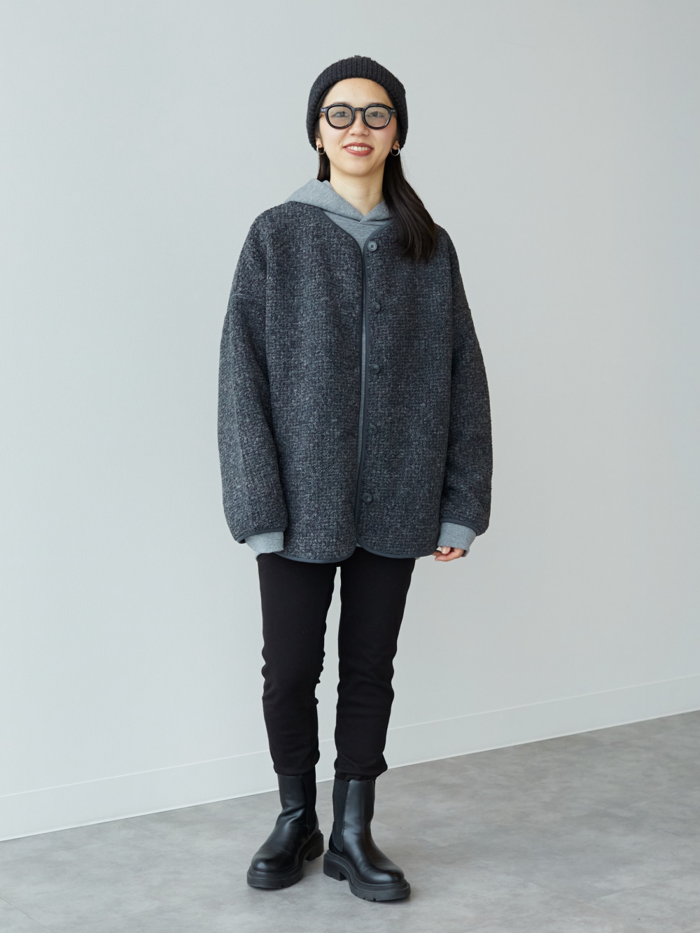 スウェットオーバーサイズプルパーカ、ウィンドプルーフ2WAYコート」の