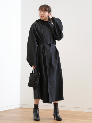 梨地真黒 ユニクロ公式 | ステンカラーロングコート