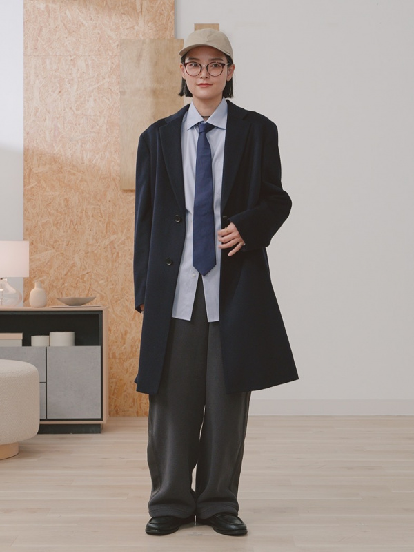 スーパーノンアイロンスリムシャツ/セミワイド（メンズ）の着用