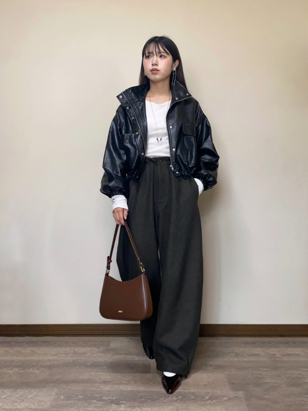 ブラッシュドスウェットワイドパンツ、ダブルフェイスフルジップ
