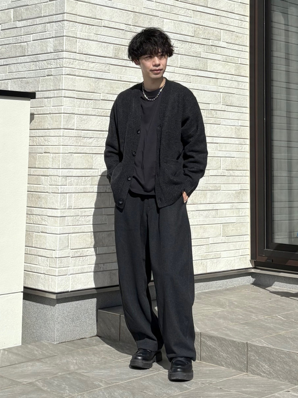 ブラッシュドスウェットワイドパンツ（メンズ）の着用コーディネート