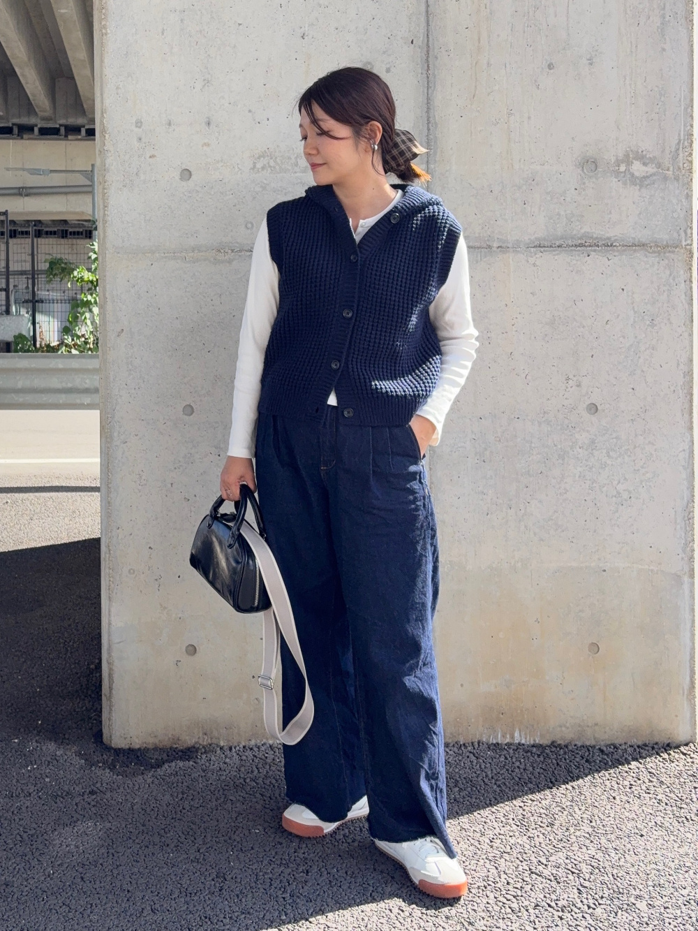 25AW 新品 ユニクロC ワッフルニットフーデッドベスト ネイビー XL 25AW 新品 ユニクロC ワッフルニットフーデッドベスト ネイビー XL