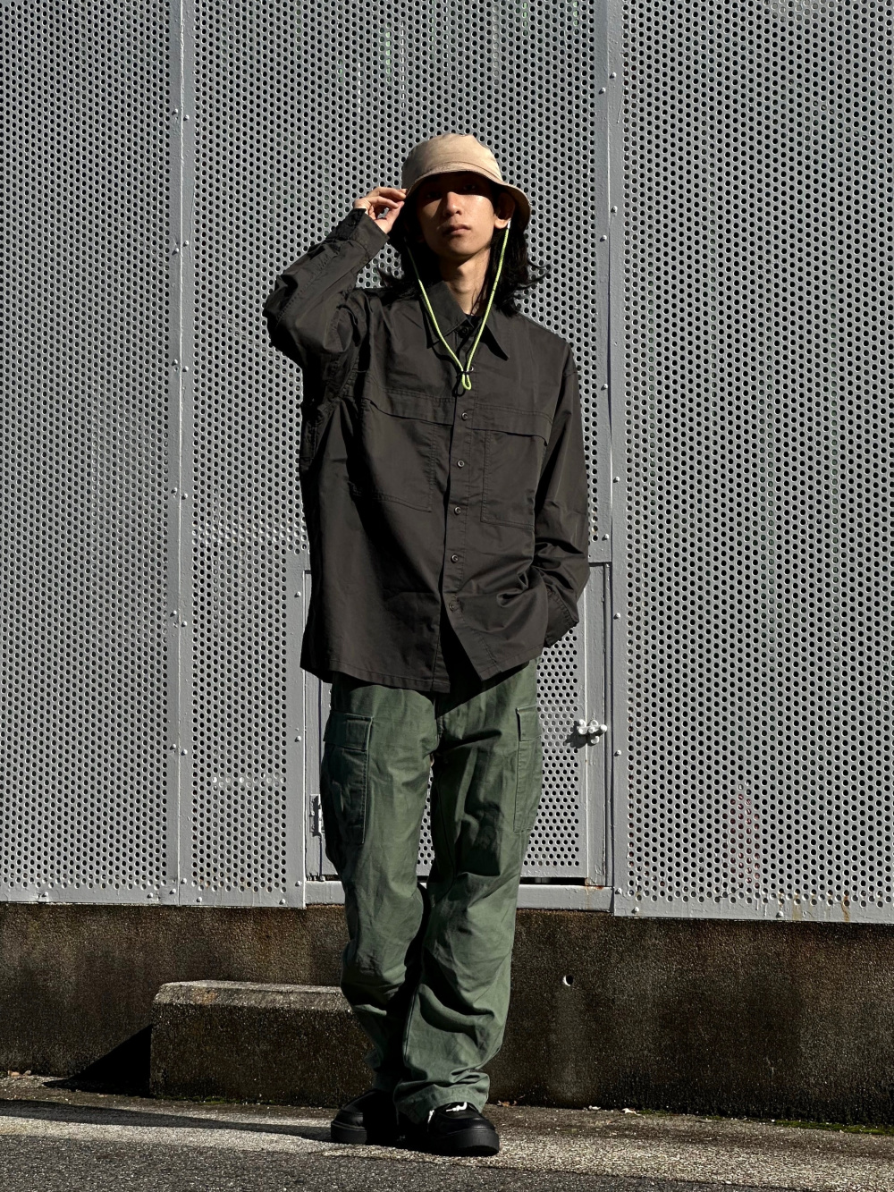 パフテックショートブルゾン、ユーティリティオーバーサイズシャツ」の