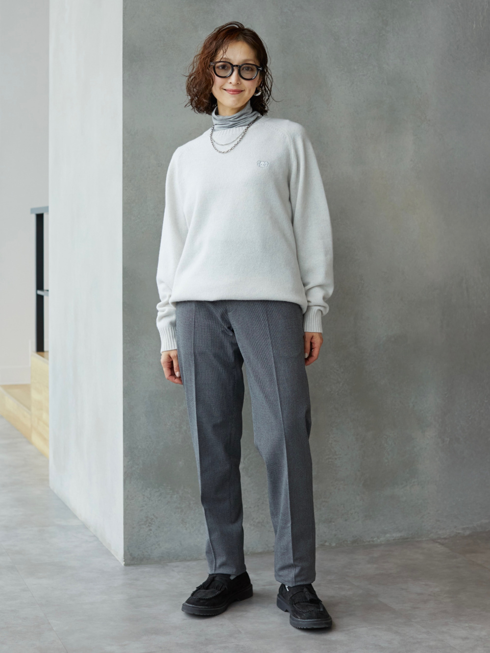 ユニクロ　カシミヤタートルネックセーター　グレー　ヒートテックソックス　セット 極暖ヒートテックカシミヤブレンドタートルネックT、ヒートテック