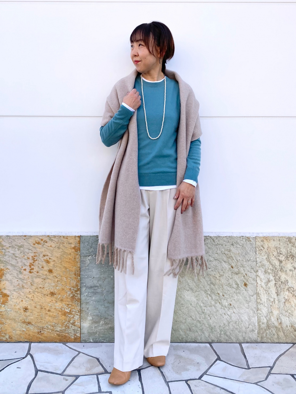 【パール】ユニクロC 感動上下L ダブルジャケット タックワイドパンツ ユニクロC 感動ダブルジャケット 感動タックワイドパンツ セットアップ