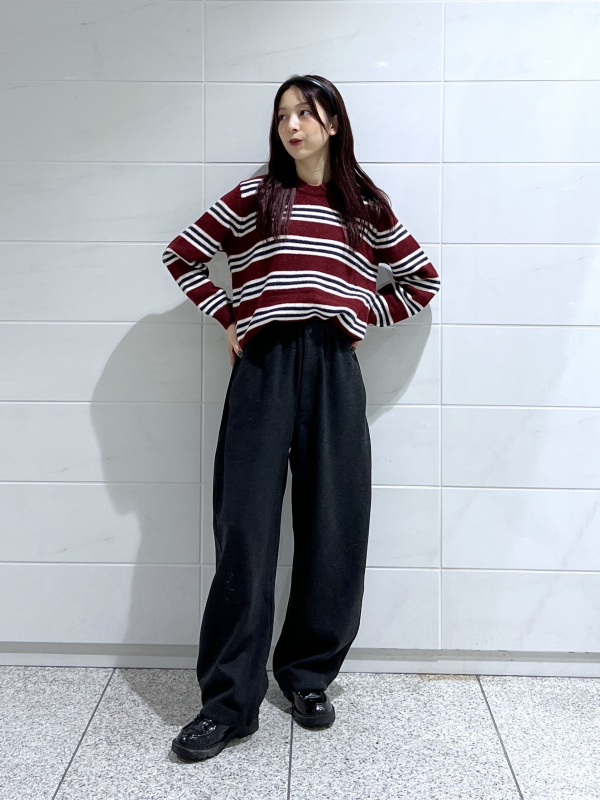 ブラッシュドスウェットワイドパンツ、ダブルフェイスフルジップ