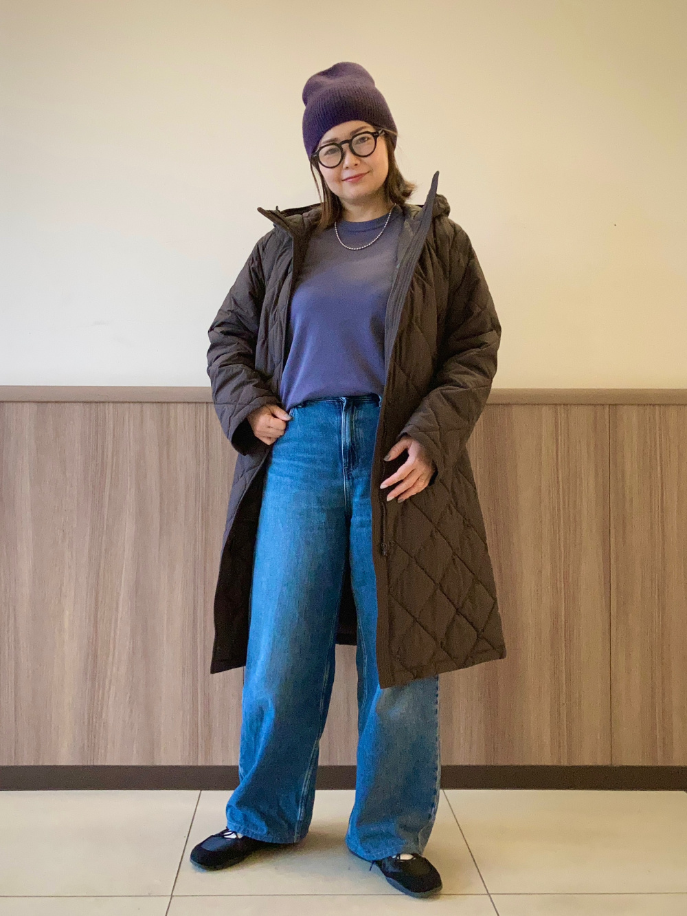 ユニクロ パフテック ロングコート リラックスフィット Ｌサイズ　ダークブラウン フリースイージーパンツ、パフテックロングコートリラックスフィット