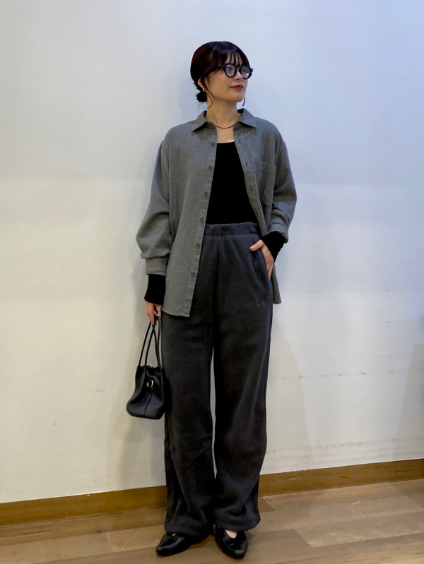 ユニクロ　needles フリース　ワイドパンツ　オーバーサイズ　カーディガン フリースオーバーサイズカーディガン、フリースワイドパンツの