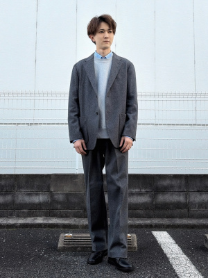 ユニクロ公式 | タックワイドパンツ／ヘリンボーン