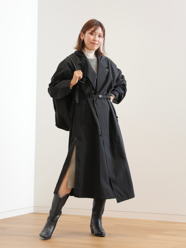 ステンカラーロングコート ユニクロU ブラック 黒 XXL 2XL 25FW ステンカラーロングコート ユニクロU ブラック 黒 XXL 2XL 25FW