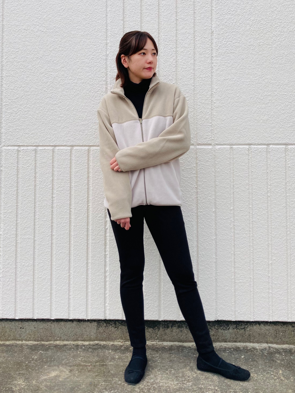 フリースジャケット、mofusand ファーリーフリースセット」の着用